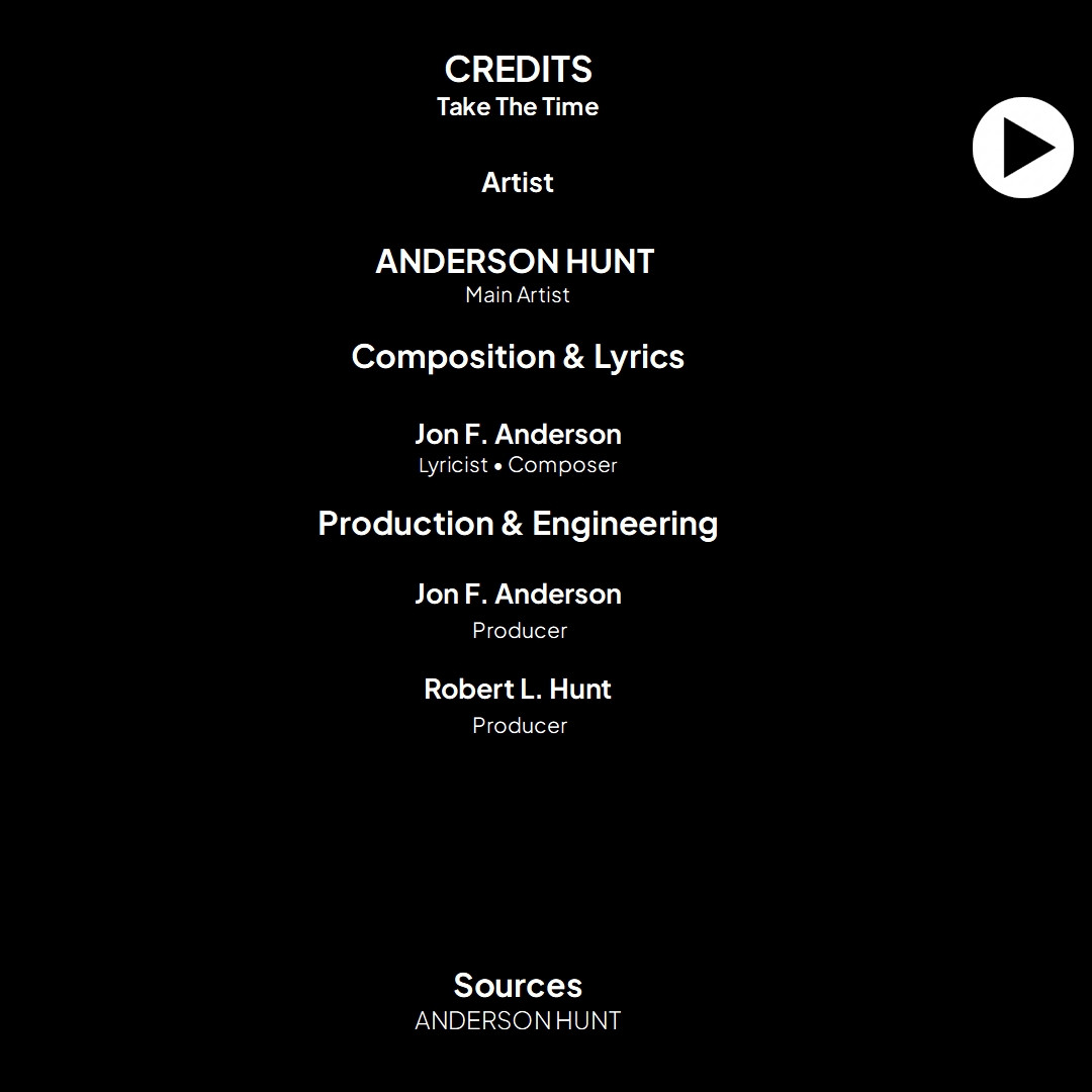 Credits card for Take The Time Single