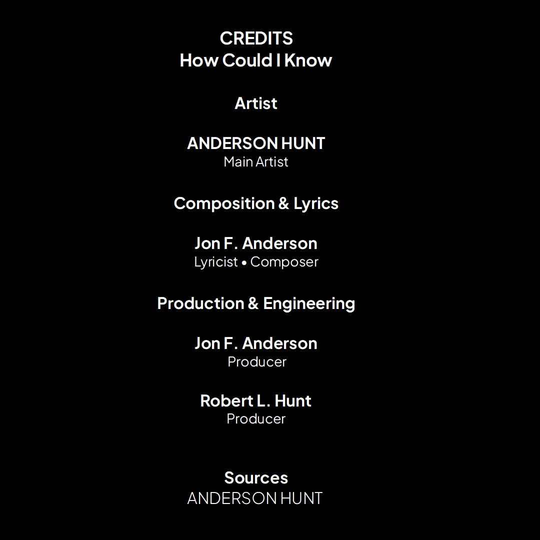 Credit text for how could I know single cover art